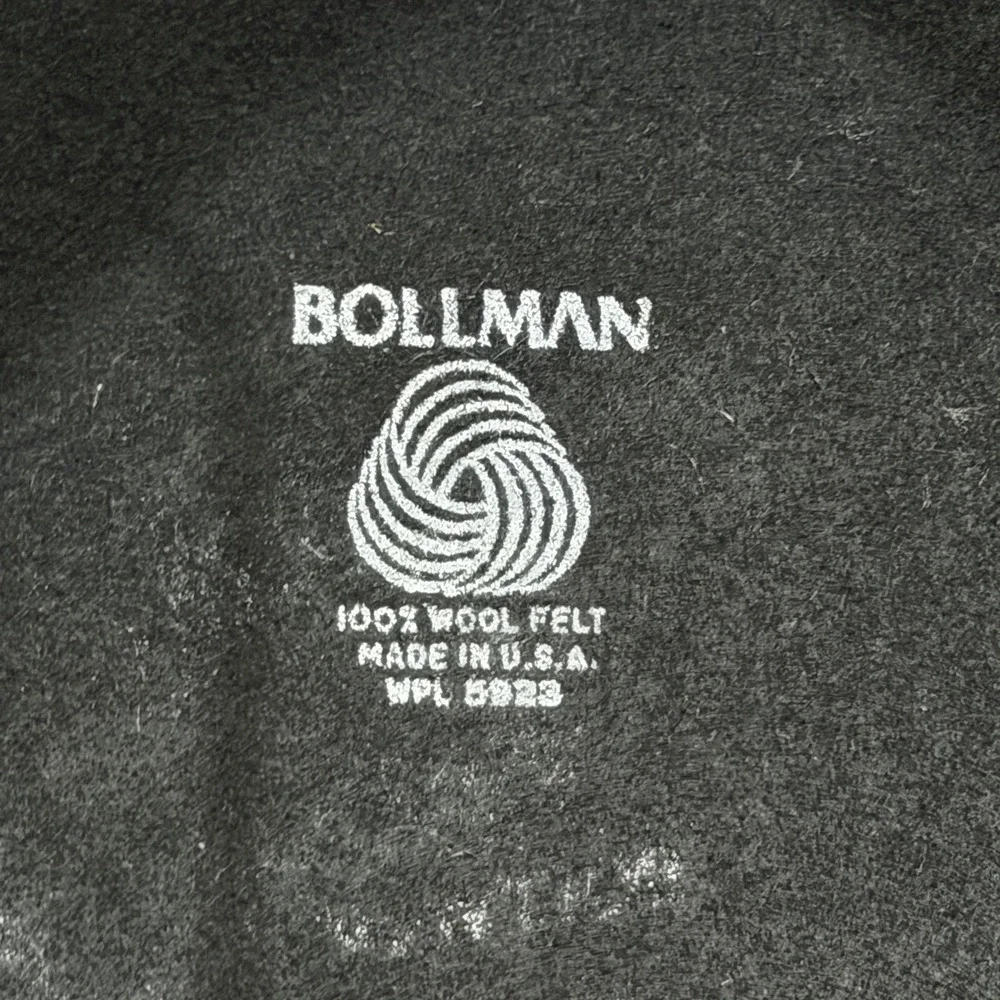 Vintage Bollman Hat Co Black Wool Felt Made In USA WPL 5923